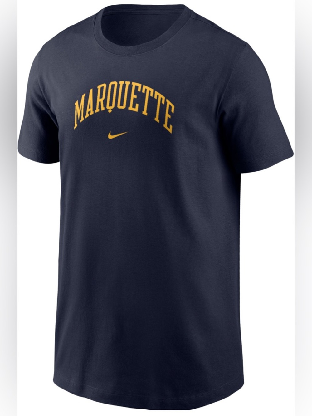 Nike Youth Marquette Golden Eagles Blue Core Cotton Arch Wordmark T-Shirt